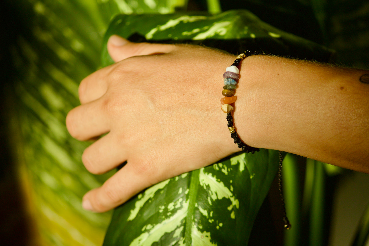 Brazalete UK CHAKRA - Handmade Macramé Bracelet With 7 Natural Stones For Each Chakra by AKNA