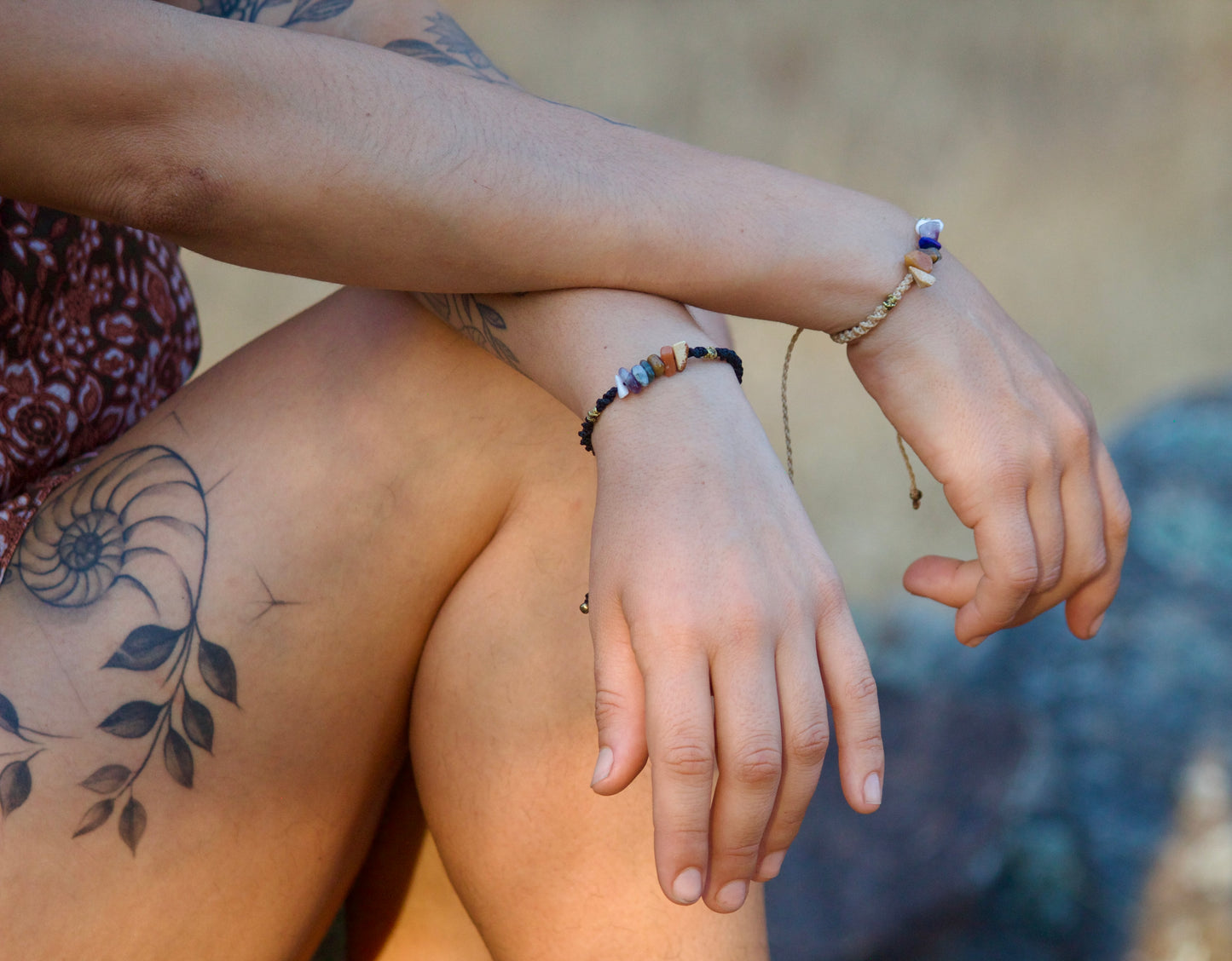 Brazalete UK CHAKRA - Handmade Macramé Bracelet With 7 Natural Stones For Each Chakra by AKNA