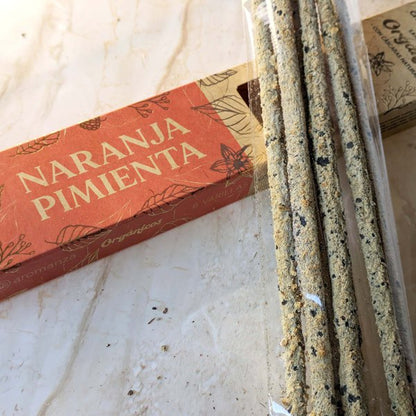 Organic Incense Sticks 6 u (With Natural Leaves, Flowers, Peels) - Aromanza