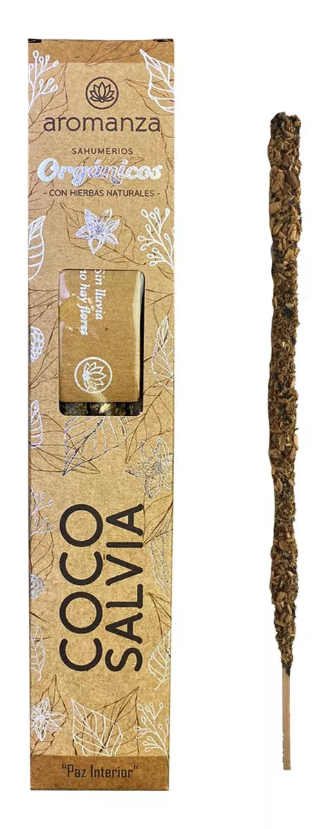 Organic Incense Sticks 6 u (With Natural Leaves, Flowers, Peels) - Aromanza