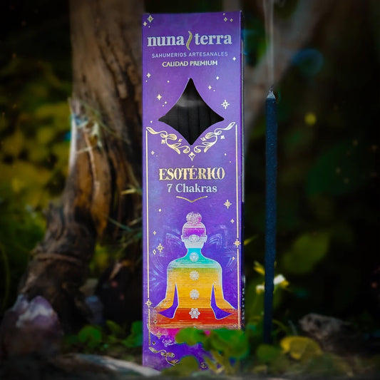 7 Chakras Handmade Incense Sticks 8 units per box (PACK OF 2 boxes) . Premium Quality. Esoteric Line - Nuna Terra