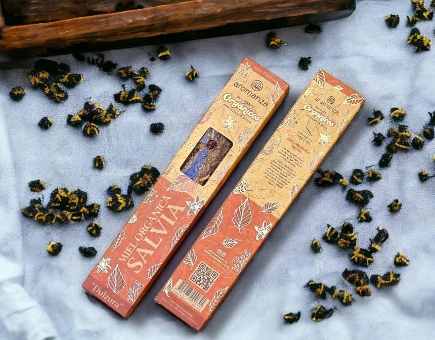 Organic Incense Sticks 6 u (With Natural Leaves, Flowers, Peels) - Aromanza