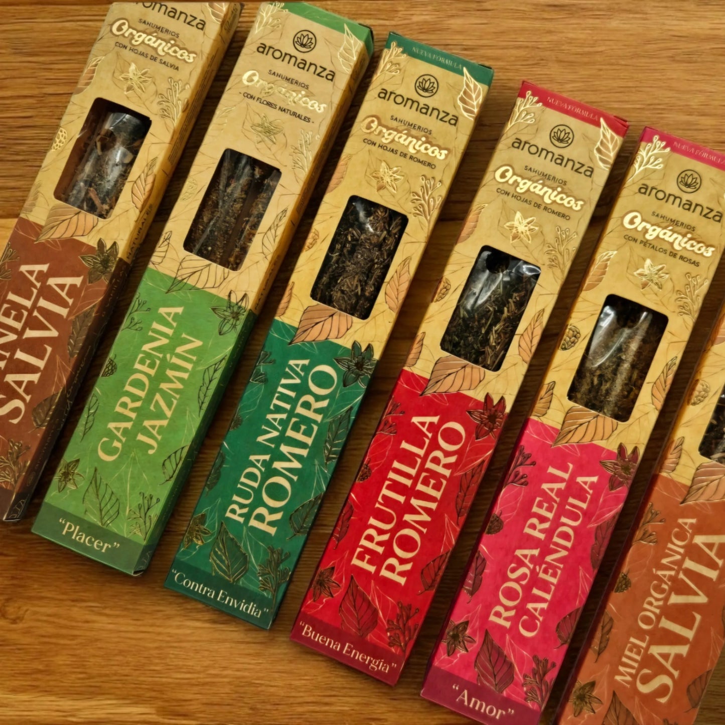 Organic Incense Sticks 6 u (With Natural Leaves, Flowers, Peels) - Aromanza
