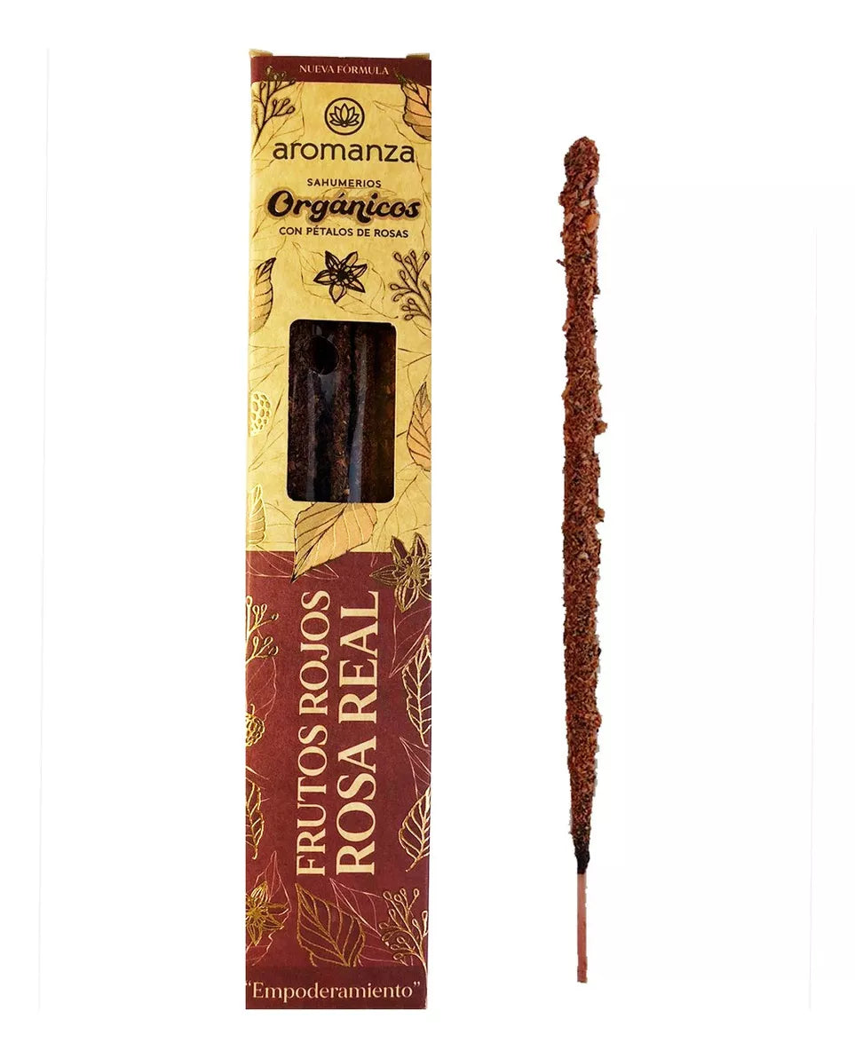 Organic Incense Sticks 6 u (With Natural Leaves, Flowers, Peels) - Aromanza