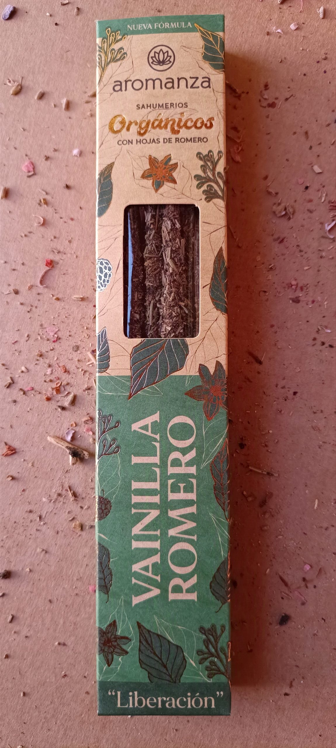 Organic Incense Sticks 6 u (With Natural Leaves, Flowers, Peels) - Aromanza