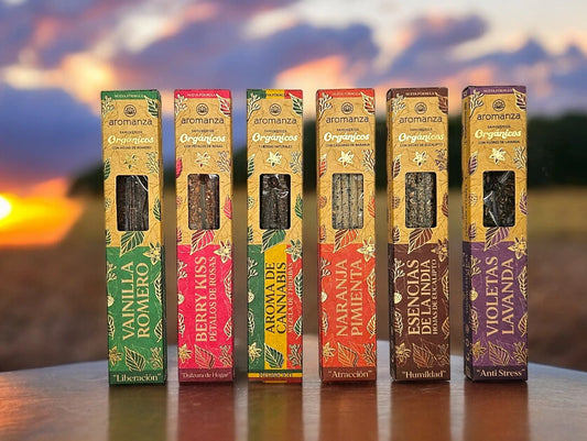 Organic Incense Sticks 6 u (With Natural Leaves, Flowers, Peels) - Aromanza